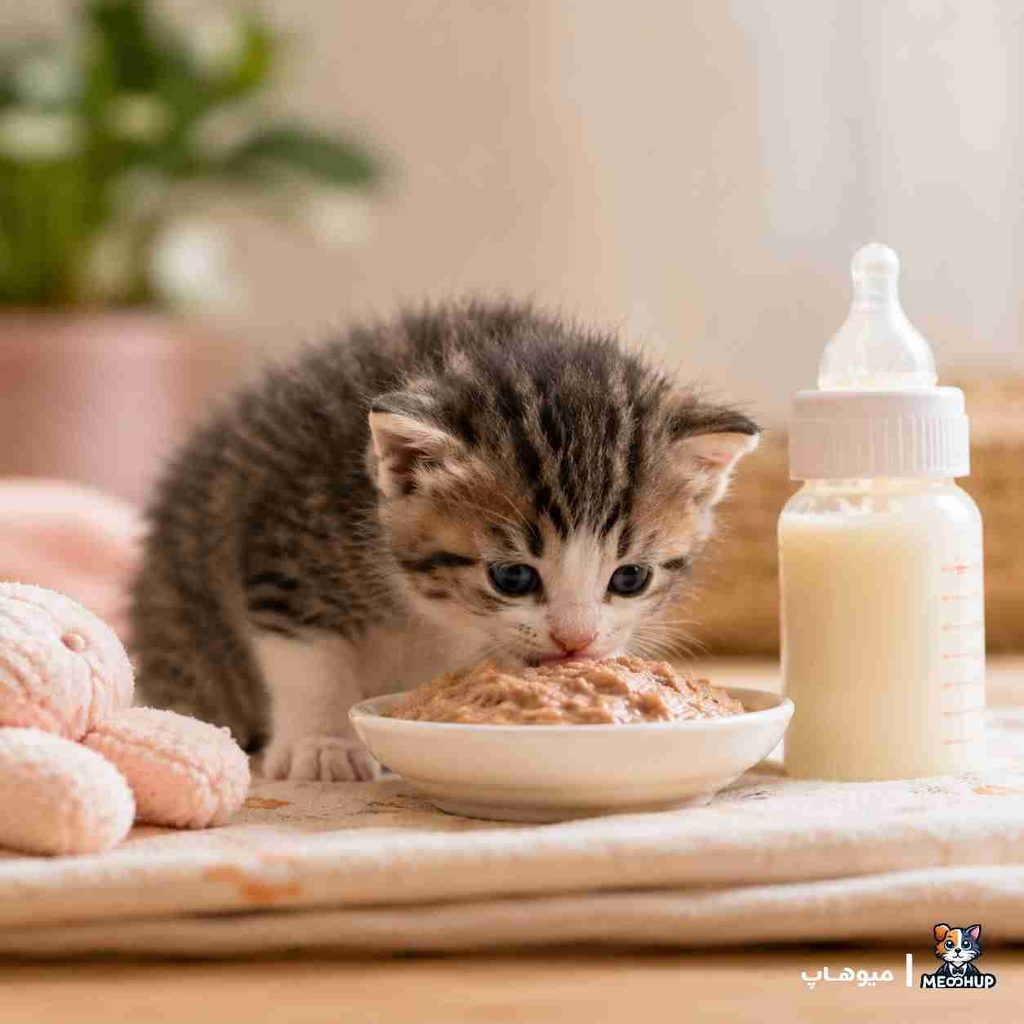 غذای بچه گربه یک ماهه