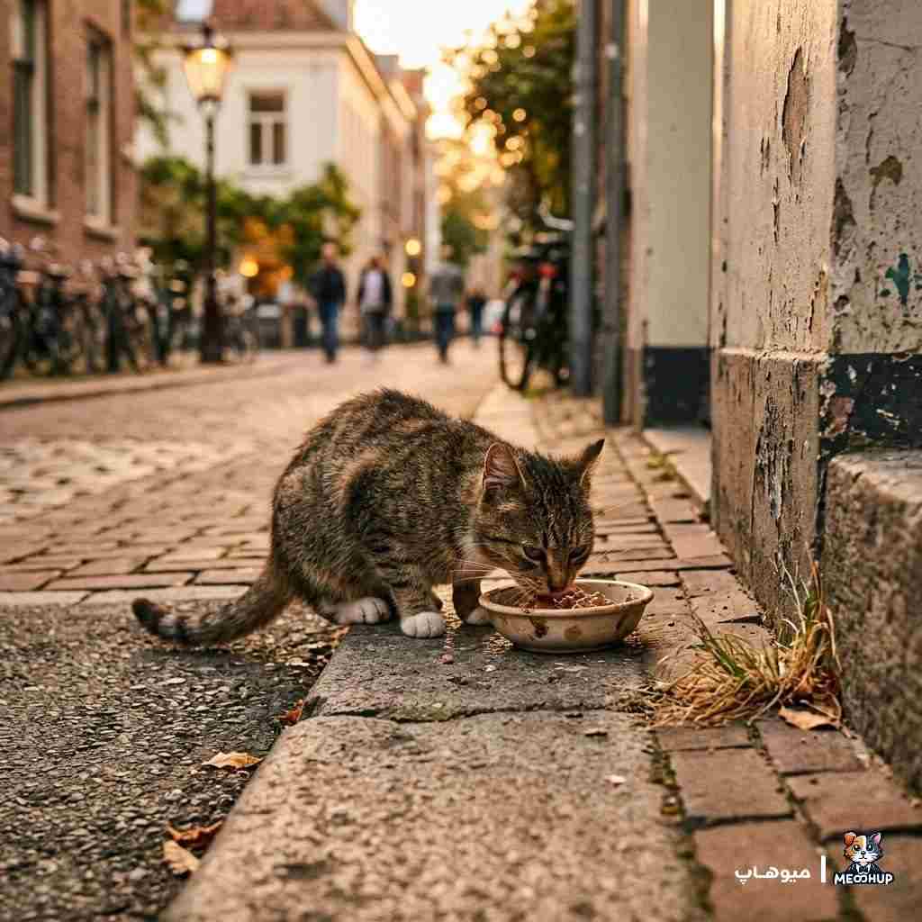  گربه های خیابانی معمولا چه غذایی میخورند؟