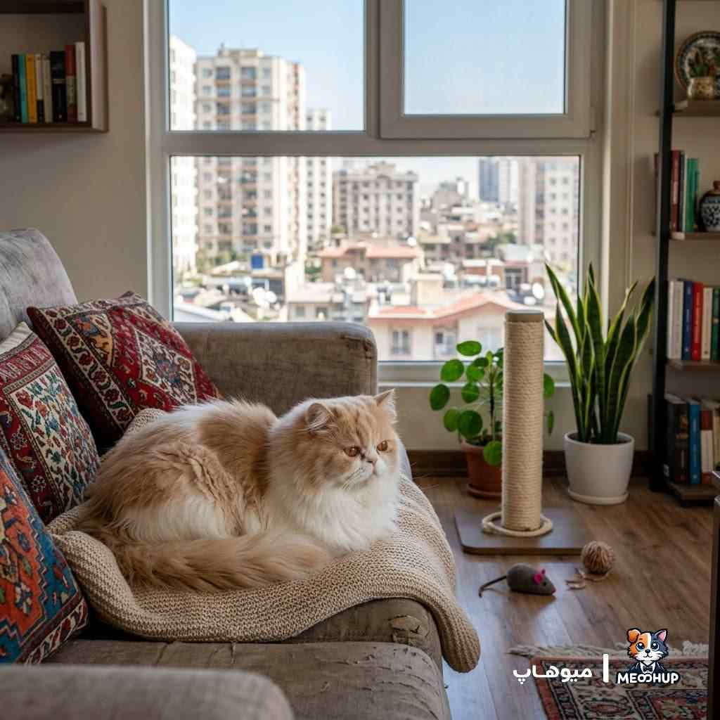 زندگی آپارتمانی گربه پرشین