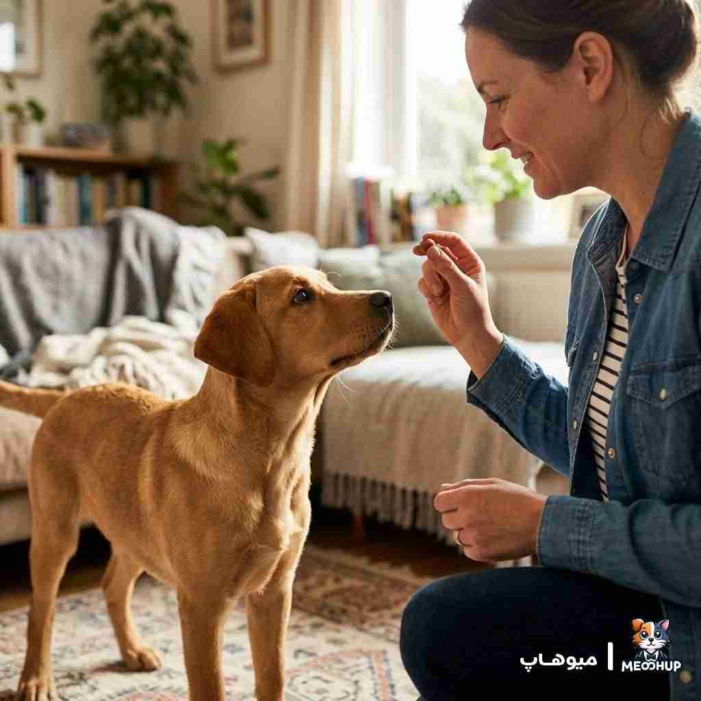 مرحله دوم: جلب توجه سگ