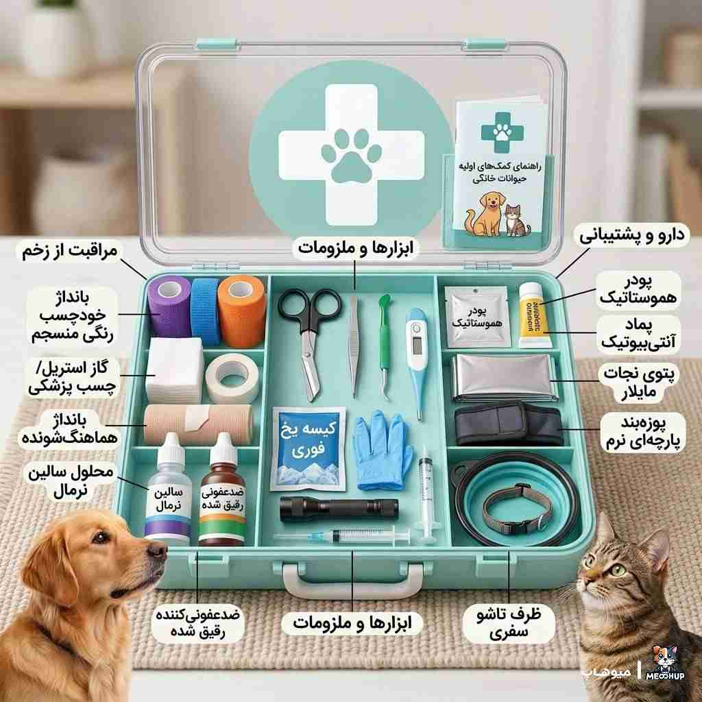 جعبه کمک‌های اولیه پت و چیزهایی که حتماً باید داخلش باشه
