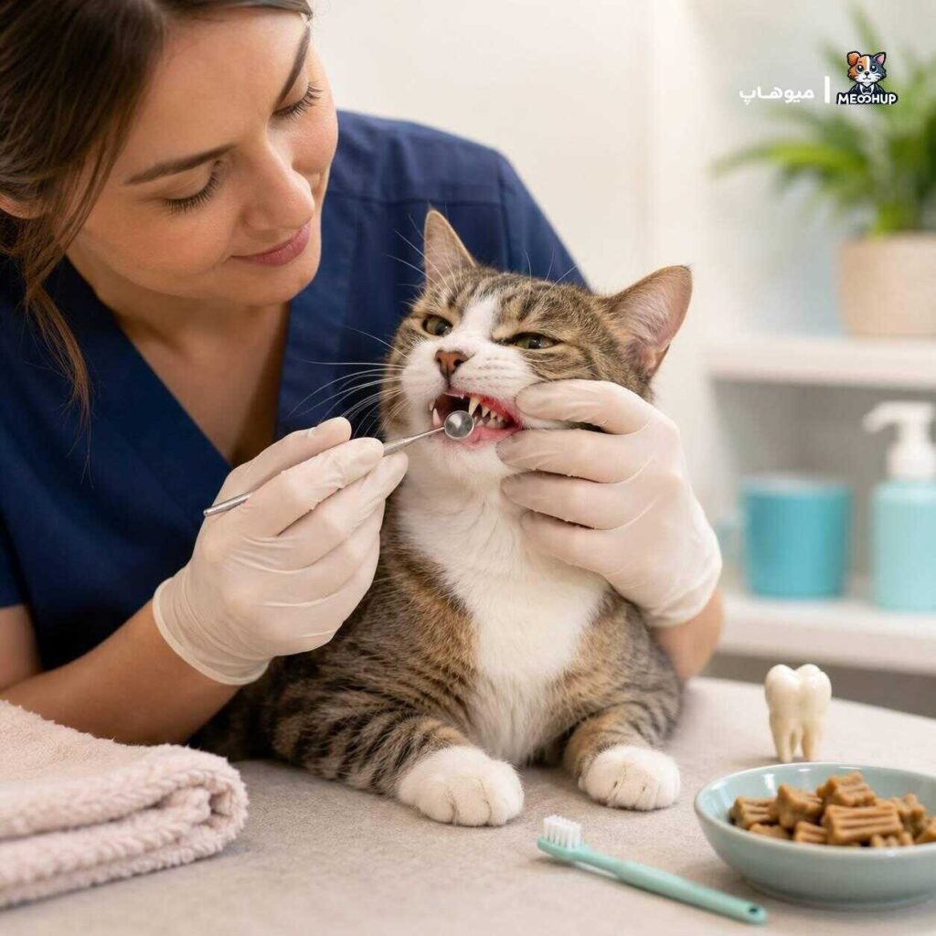 چگونه از جرم دندان و بیماری لثه در گربه پیشگیری کنیم؟