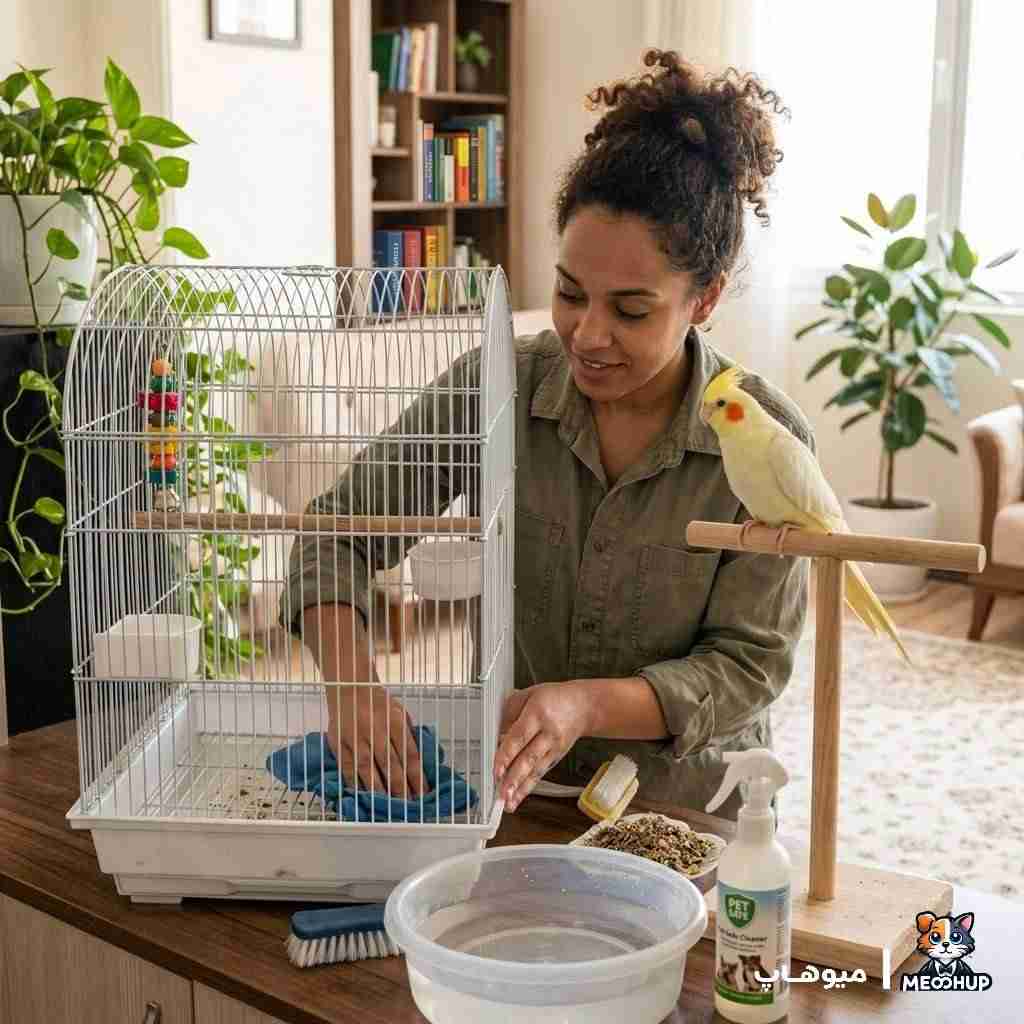 بهداشت و تمیز کردن قفس عروس هلندی