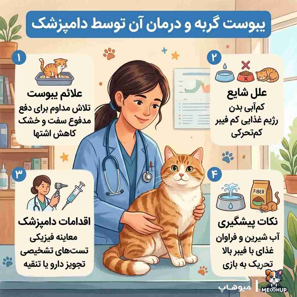 درمان یبوست گربه توسط دامپزشک چگونه انجام می‌شود؟